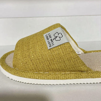 Men's Linen Slippers Breathable Open-Toe Non-Slip House Shoes, Lightweight & Quiet Slides for All Seasons, Guest Indoor Slippers