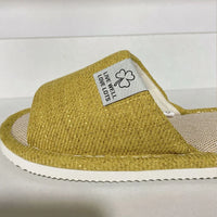 Men's Linen Slippers Breathable Open-Toe Non-Slip House Shoes, Lightweight & Quiet Slides for All Seasons, Guest Indoor Slippers