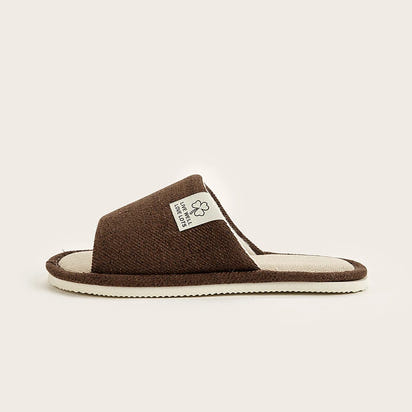 Men's Linen Slippers Breathable Open-Toe Non-Slip House Shoes, Lightweight & Quiet Slides for All Seasons, Guest Indoor Slippers