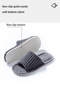 Men's open Toed Slippers Autumn and Winter Indoor Anti slip Breathable Bedroom Silent Couple's home Shoes for Srping and Autunm
