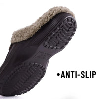 Asgard Winter Fur Furry Slippers For Men Outdoor Fashion Waterproof Plush Cotton Slippers Indoor Warm Cozy Non-slip Home Shoes