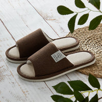 Men's Linen Slippers Breathable Open-Toe Non-Slip House Shoes, Lightweight & Quiet Slides for All Seasons, Guest Indoor Slippers